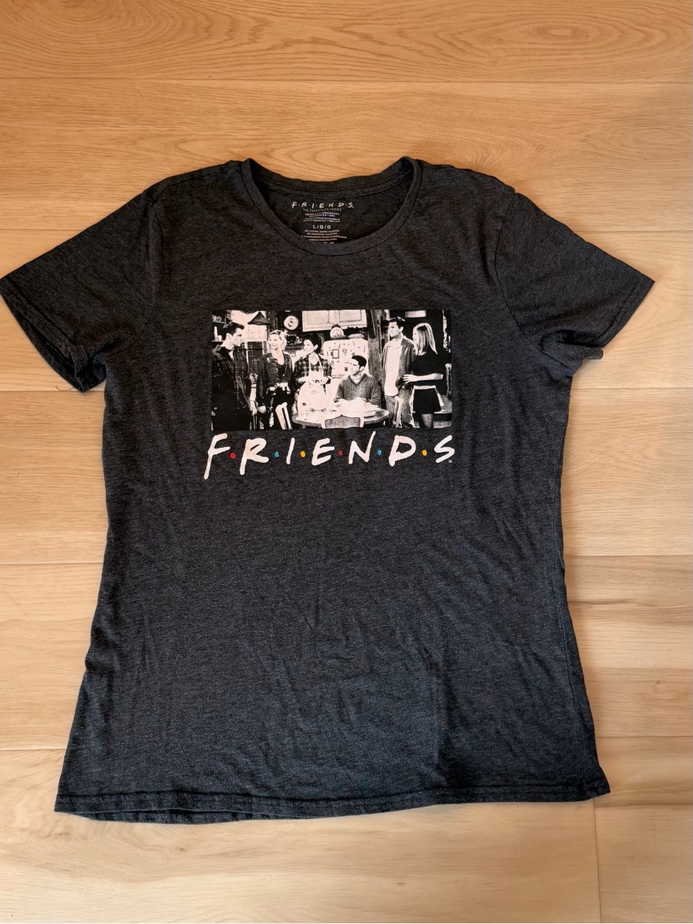 Friends The Television Series Cast Photo Graphic T-Shirt Charcoal Grey Large